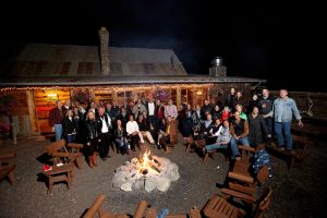 Ending an evening at 4 Eagle Ranch with a classic campfire. Event planned by DSC, photo by Gaston Photography.