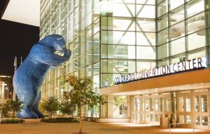 The famous Blue Bear sculpture outside the Colorado Convention Center. Photo by Scott Dressel-Martin.