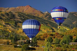 A beautiful day in Snowmass filled with sunshine, blue skies and hot air balloons. Photo courtesy of Snowmass Tourism.