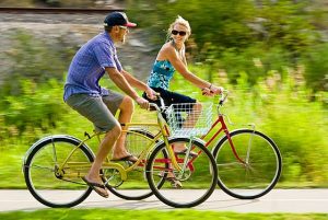 Get out for a spin on a cruiser bike on local bike paths.