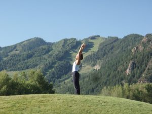Getting the day started right with yoga. Courtesy of Aspen Meadows Resort.