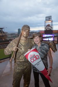 A live sculpture at Coors Field provided plenty of photo opportunities for guests. Photo by Jensen Sutta.