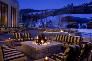 Park Hyatt Beaver Creek Resort and Spa's many fire pits provide a great backdrop for relaxing or gathering. Courtesy Park Hyatt Beaver Creek. 