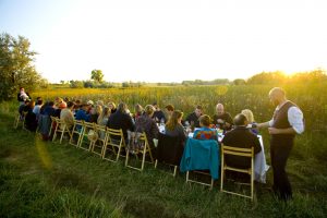 A Boulder farm dinner complete with a sunset. Photo by Paul Bousquet.