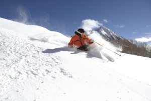 Skiing powder at Crested Butte Mountain Resort. Courtesy CBMR.